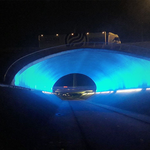Vandaalbestendige verlichting van RXLight bij viaduct in Bleiswijk