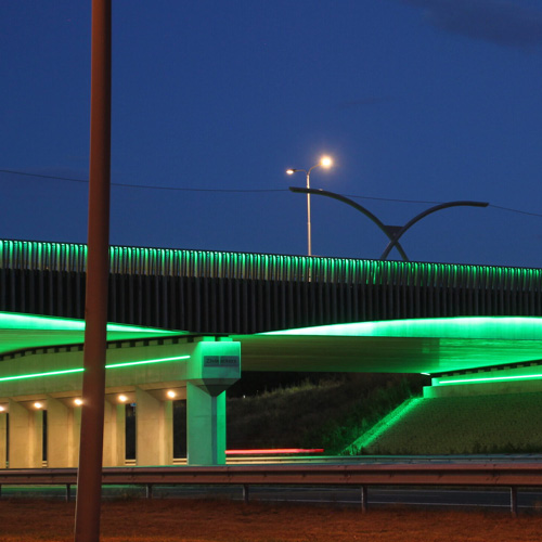 Vandaalbestendige verlichting van RXLight bij viaduct in Veldhoven